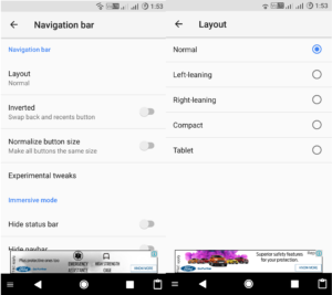 Android O Navbar image showing alt text
