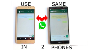 same whatsapp in 2 phones image showing alt text