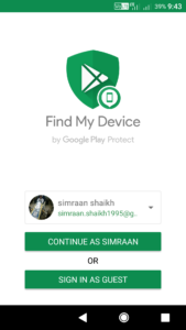 find my android image showing alt text
